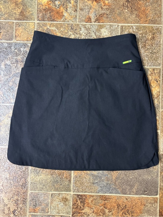 Swing Control Dresses & Skirts - Black Performance Skort with Subtle Lime Accent